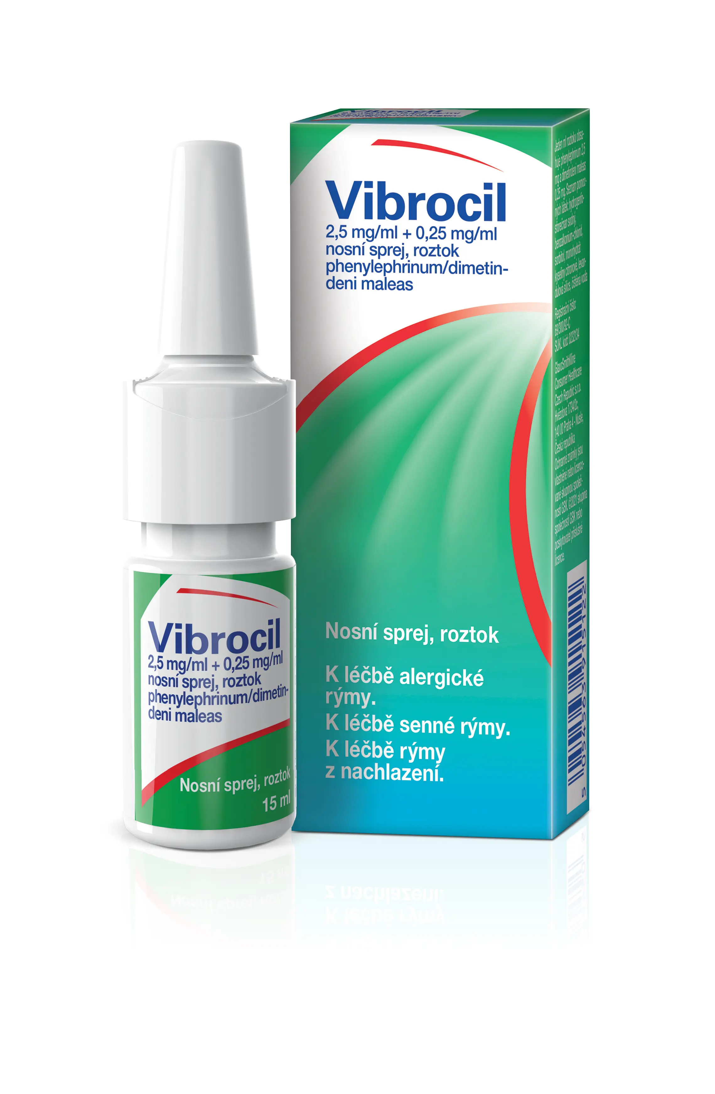 Vibrocil 2,5mg/ml+0,25mg/ml, nosní sprej při léčbě rýmy 15 ml | Alphega.cz